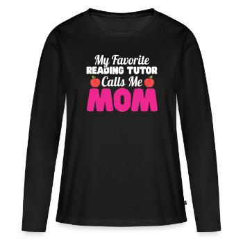 Tuteur Cadeau Tuteur - T-shirt manches longues Premium bio Femme - noir - Devant - Julia (174cm)