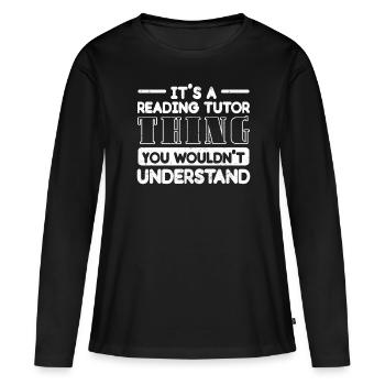 Tuteur Cadeau Tuteur - T-shirt manches longues Premium bio Femme - noir - Devant - Julia (174cm)