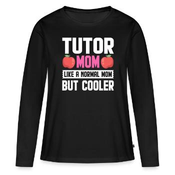 Tuteur Cadeau Tuteur - T-shirt manches longues Premium bio Femme - noir - Devant - Julia (174cm)