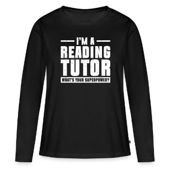 Tuteur Cadeau Tuteur - T-shirt manches longues Premium bio Femme - noir - Devant - Julia (174cm)