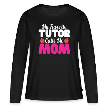 Tuteur Cadeau Tuteur - T-shirt manches longues Premium bio Femme - noir - Devant - Julia (174cm)