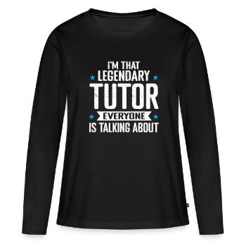 Tuteur Cadeau Tuteur - T-shirt manches longues Premium bio Femme - noir - Devant - Julia (174cm)