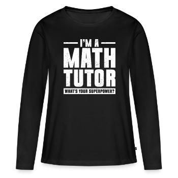 Tuteur Cadeau Tuteur - T-shirt manches longues Premium bio Femme - noir - Devant - Julia (174cm)