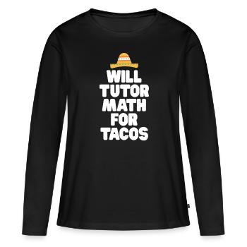 Tuteur Cadeau Tuteur - T-shirt manches longues Premium bio Femme - noir - Devant - Julia (174cm)