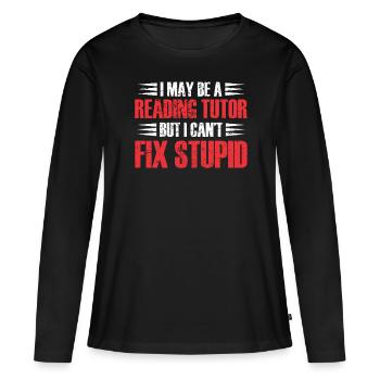 Tuteur Cadeau Tuteur - T-shirt manches longues Premium bio Femme - noir - Devant - Julia (174cm)