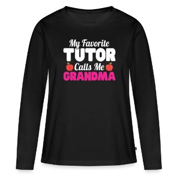 Tuteur Cadeau Tuteur - T-shirt manches longues Premium bio Femme - noir - Devant - Julia (174cm)