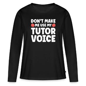 Tuteur Cadeau Tuteur - T-shirt manches longues Premium bio Femme - noir - Devant - Julia (174cm)