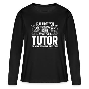 Tuteur Cadeau Tuteur - T-shirt manches longues Premium bio Femme - noir - Devant - Julia (174cm)