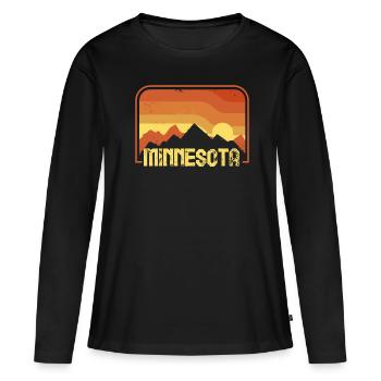 Minnesota - T-shirt manches longues Premium bio Femme - noir - Devant - Julia (174cm)