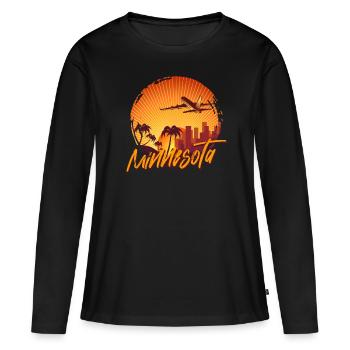 Minnesota - T-shirt manches longues Premium bio Femme - noir - Devant - Julia (174cm)