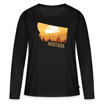 Montana - T-shirt manches longues Premium bio Femme - noir - Devant - Julia (174cm)
