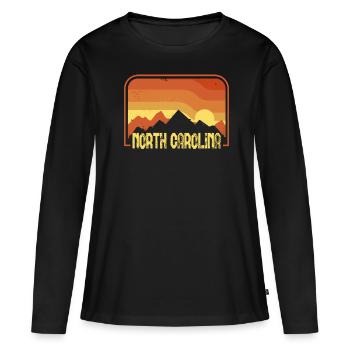 North Carolina - Frauen Premium Bio Langarmshirt - Schwarz - Vorne - Julia (174cm)