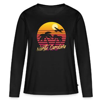 Caroline du Nord - T-shirt manches longues Premium bio Femme - noir - Devant - Julia (174cm)