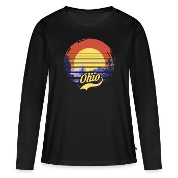 Ohio - T-shirt manches longues Premium bio Femme - noir - Devant - Julia (174cm)