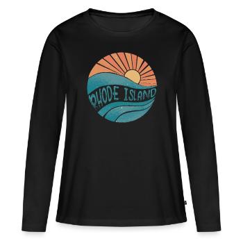 Rhode Island - T-shirt manches longues Premium bio Femme - noir - Devant - Julia (174cm)