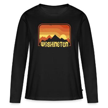 Washington - T-shirt manches longues Premium bio Femme - noir - Devant - Julia (174cm)