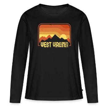 West Virginia - Frauen Premium Bio Langarmshirt - Schwarz - Vorne - Julia (174cm)