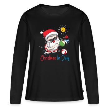 Xmas Christmas In July - T-shirt manches longues Premium bio Femme - noir - Devant - Julia (174cm)