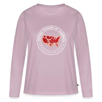 Steak - Frauen Premium Bio Langarmshirt - Altrosa - Vorne - Julia (174cm)