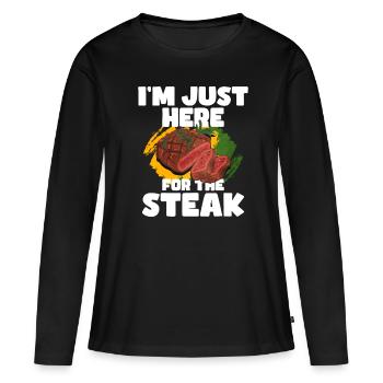 Steak - Women's Premium Organic Long Sleeve Shirt - black - Front - Julia (174cm)