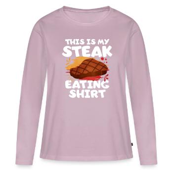 Steak - Frauen Premium Bio Langarmshirt - Altrosa - Vorne - Julia (174cm)