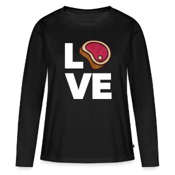 Steak - Women's Premium Organic Long Sleeve Shirt - black - Front - Julia (174cm)