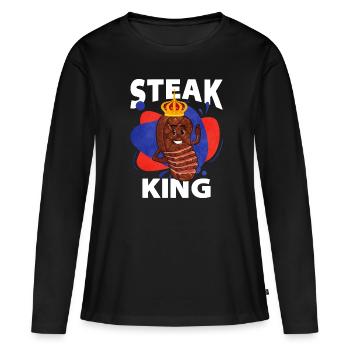Steak - Women's Premium Organic Long Sleeve Shirt - black - Front - Julia (174cm)
