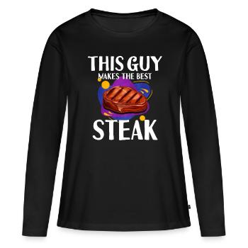 Steak - Women's Premium Organic Long Sleeve Shirt - black - Front - Julia (174cm)