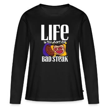 Steak - Women's Premium Organic Long Sleeve Shirt - black - Front - Julia (174cm)