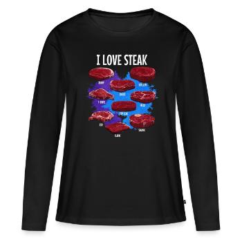 Steak - Women's Premium Organic Long Sleeve Shirt - black - Front - Julia (174cm)
