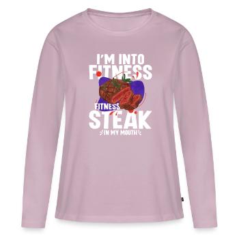 Steak - Frauen Premium Bio Langarmshirt - Altrosa - Vorne - Julia (174cm)