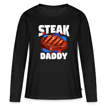 Steak - Women's Premium Organic Long Sleeve Shirt - black - Front - Julia (174cm)