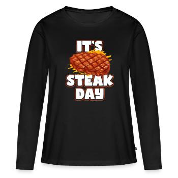 Steak - Women's Premium Organic Long Sleeve Shirt - black - Front - Julia (174cm)