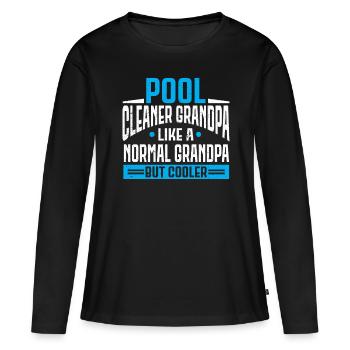 Nettoyage de piscine Travail Gardien de piscine - T-shirt manches longues Premium bio Femme - noir - Devant - Julia (174cm)