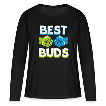 Best Friends Best Buds Best Friend - Women's Premium Organic Long Sleeve Shirt - black - Front - Julia (174cm)