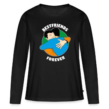 Best Friends Best Buds Best Friend - Women's Premium Organic Long Sleeve Shirt - black - Front - Julia (174cm)