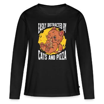 Pizza Italie Pizza Pizza Cuisine - T-shirt manches longues Premium bio Femme - noir - Devant - Julia (174cm)