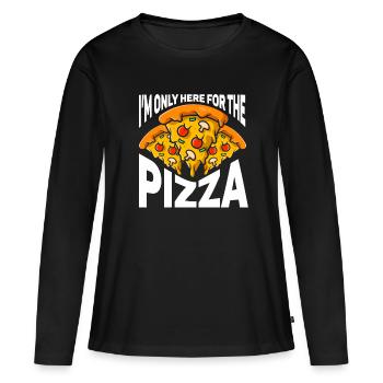 Pizza Italie Pizza Pizza Cuisine - T-shirt manches longues Premium bio Femme - noir - Devant - Julia (174cm)