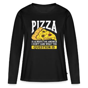 Pizza Italie Pizza Pizza Cuisine - T-shirt manches longues Premium bio Femme - noir - Devant - Julia (174cm)