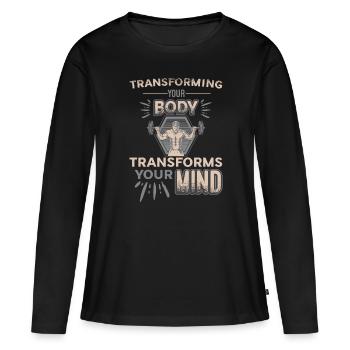 La transformation de votre corps façonne votre - T-shirt manches longues Premium bio Femme - noir - Devant - Julia (174cm)