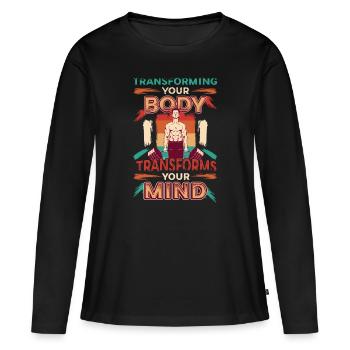 La transformation de votre corps façonne votre - T-shirt manches longues Premium bio Femme - noir - Devant - Julia (174cm)