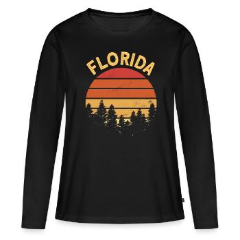 Floride - T-shirt manches longues Premium bio Femme - noir - Devant - Julia (174cm)