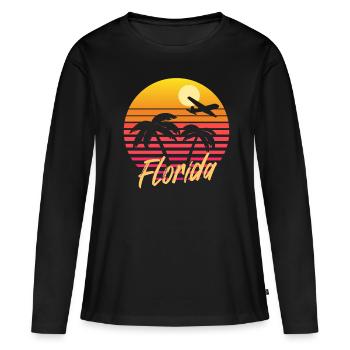 Floride - T-shirt manches longues Premium bio Femme - noir - Devant - Julia (174cm)