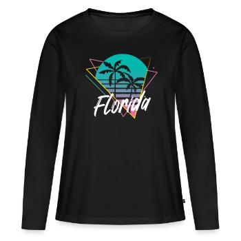 Floride - T-shirt manches longues Premium bio Femme - noir - Devant - Julia (174cm)