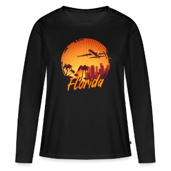 Floride - T-shirt manches longues Premium bio Femme - noir - Devant - Julia (174cm)