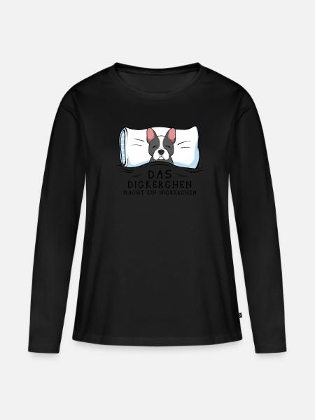 Dickerchen macht Nickerchen Bulldogge - Frauen Premium Bio Langarmshirt -