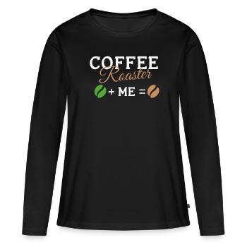 Kafffee Rösten Geschenk - Frauen Premium Bio Langarmshirt - Schwarz - Vorne - Julia (174cm)