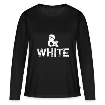 Noir et blanc - Contraste - T-shirt manches longues Premium bio Femme - noir - Devant - Julia (174cm)
