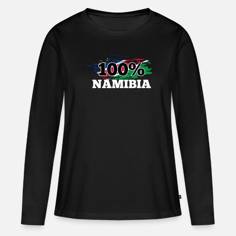 Namibia - Frauen Premium Bio Langarmshirt - Schwarz