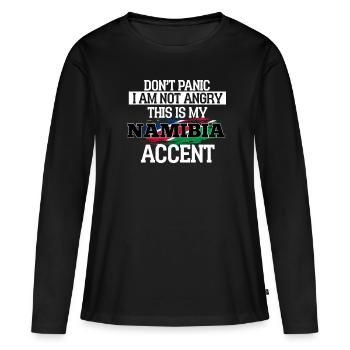 Namibia - Frauen Premium Bio Langarmshirt - Schwarz - Vorne - Julia (174cm)